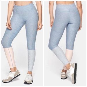 Outdoor Voices 7/8 Dipped Color Block Warmup Leggings Blue S